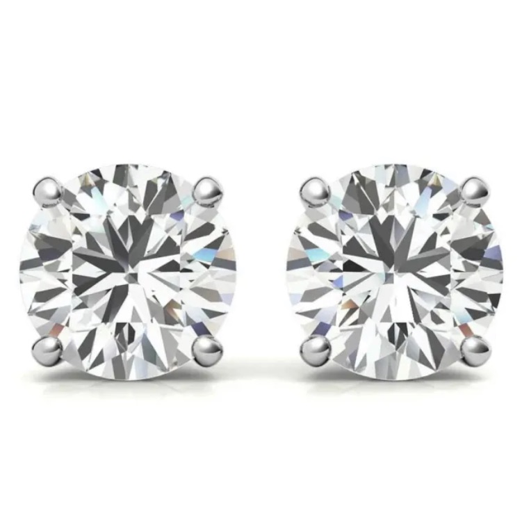 1 Ct Round Brilliant Cut Stud Earrings
